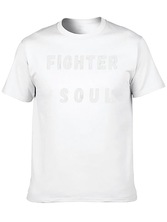 Fighter Soul Graphic Tee - Black Cotton T-Shirt