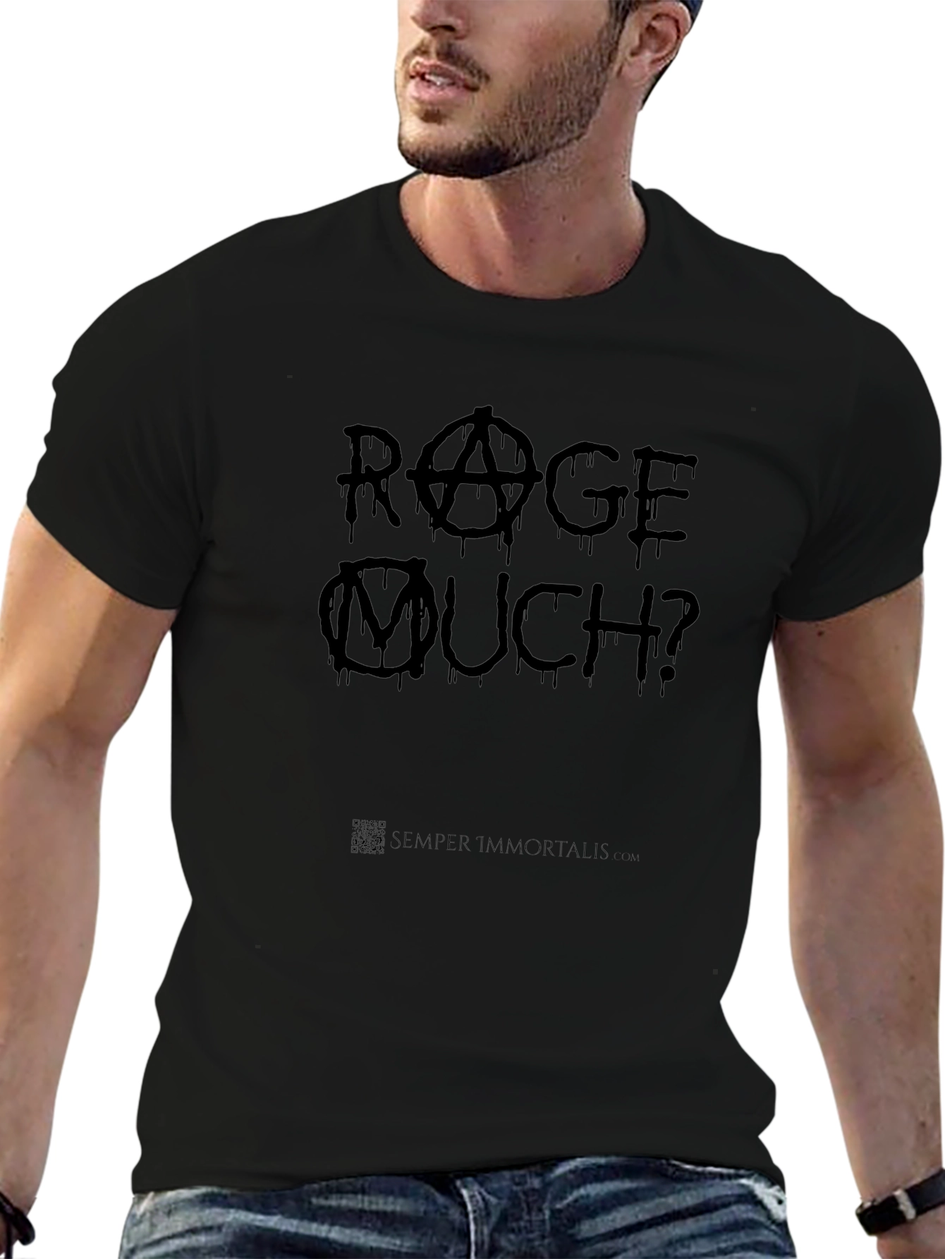Rage Much? Black Graphic Tee - Edgy Casual Wear