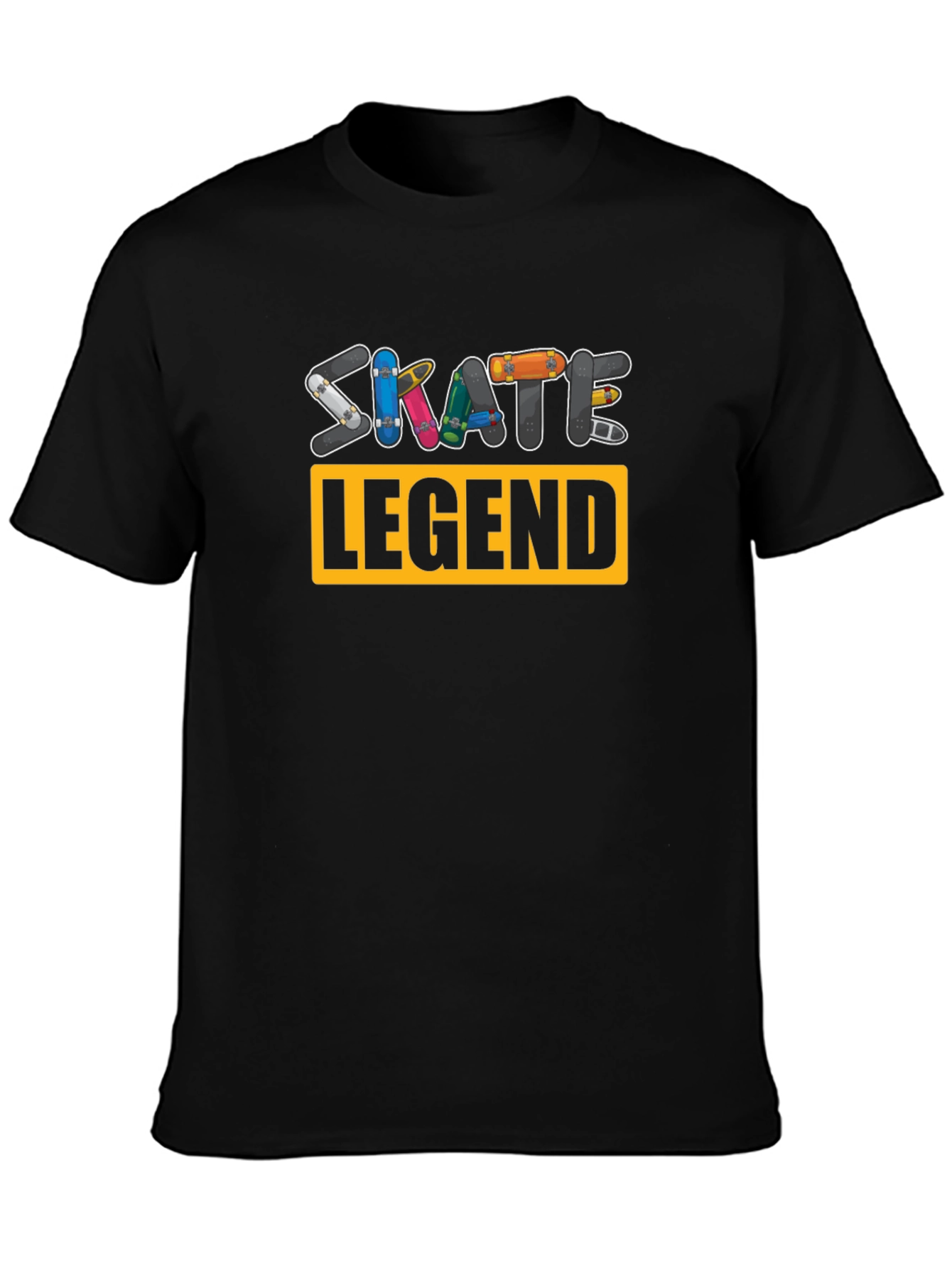 Skate Legend Graphic T-Shirt - Black Crew Neck Tee