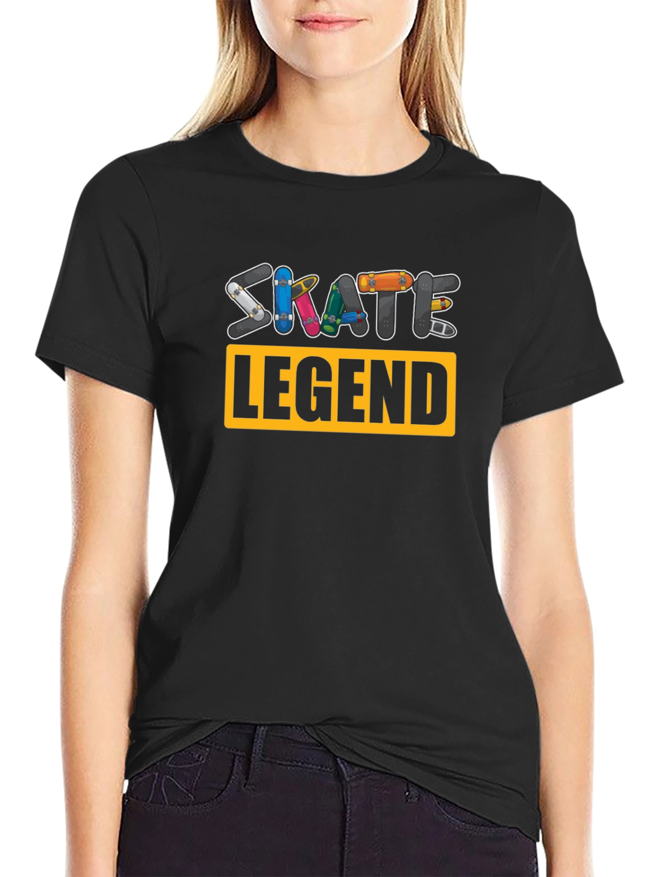 Skate Legend Graphic T-Shirt - Black Crew Neck Tee