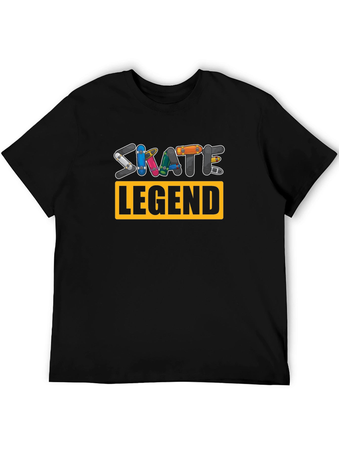 Skate Legend Graphic T-Shirt - Black Crew Neck Tee