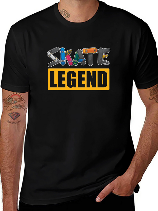 Skate Legend Graphic T-Shirt - Black Crew Neck Tee