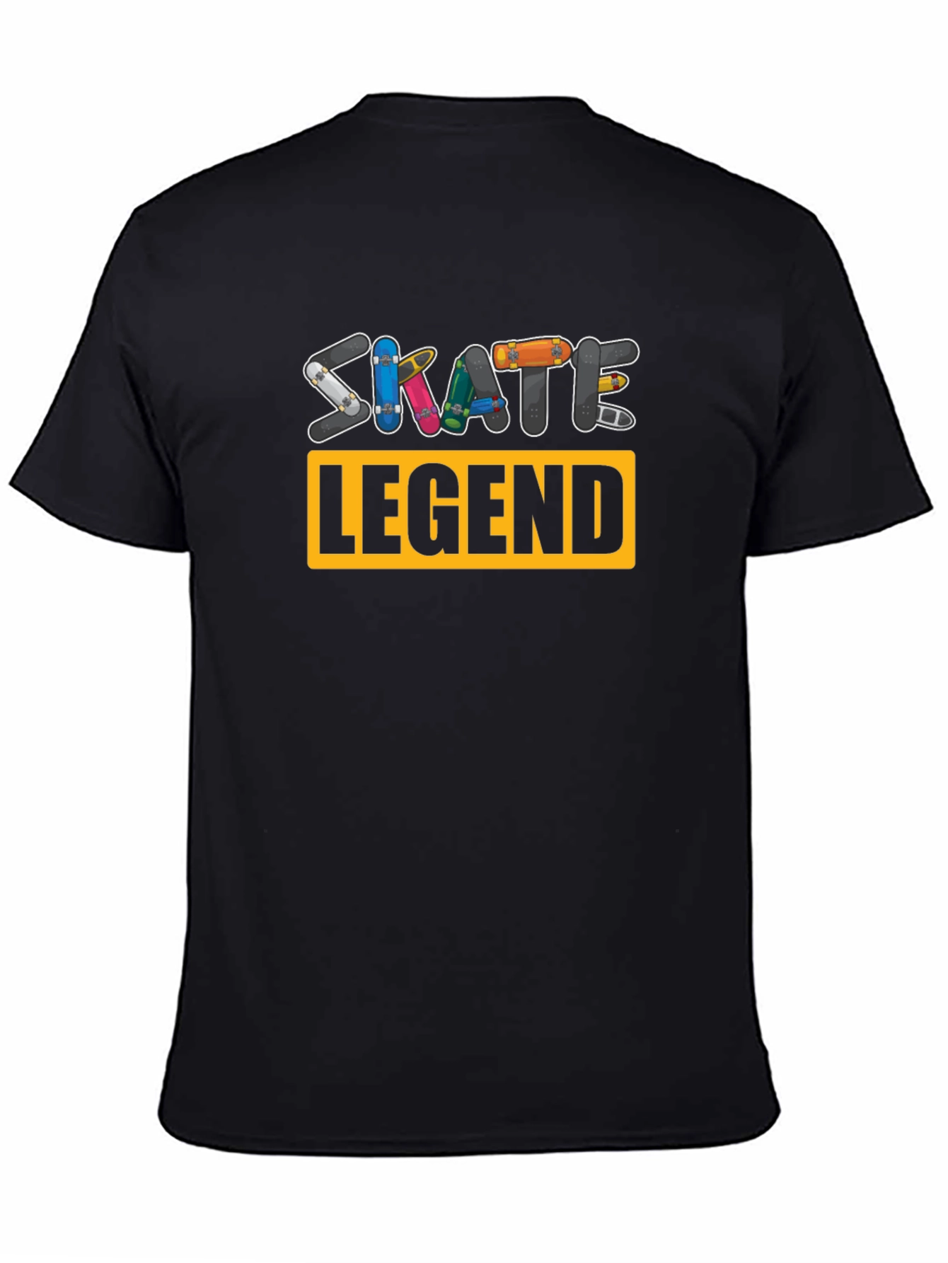 Skate Legend Graphic T-Shirt - Black Crew Neck Tee