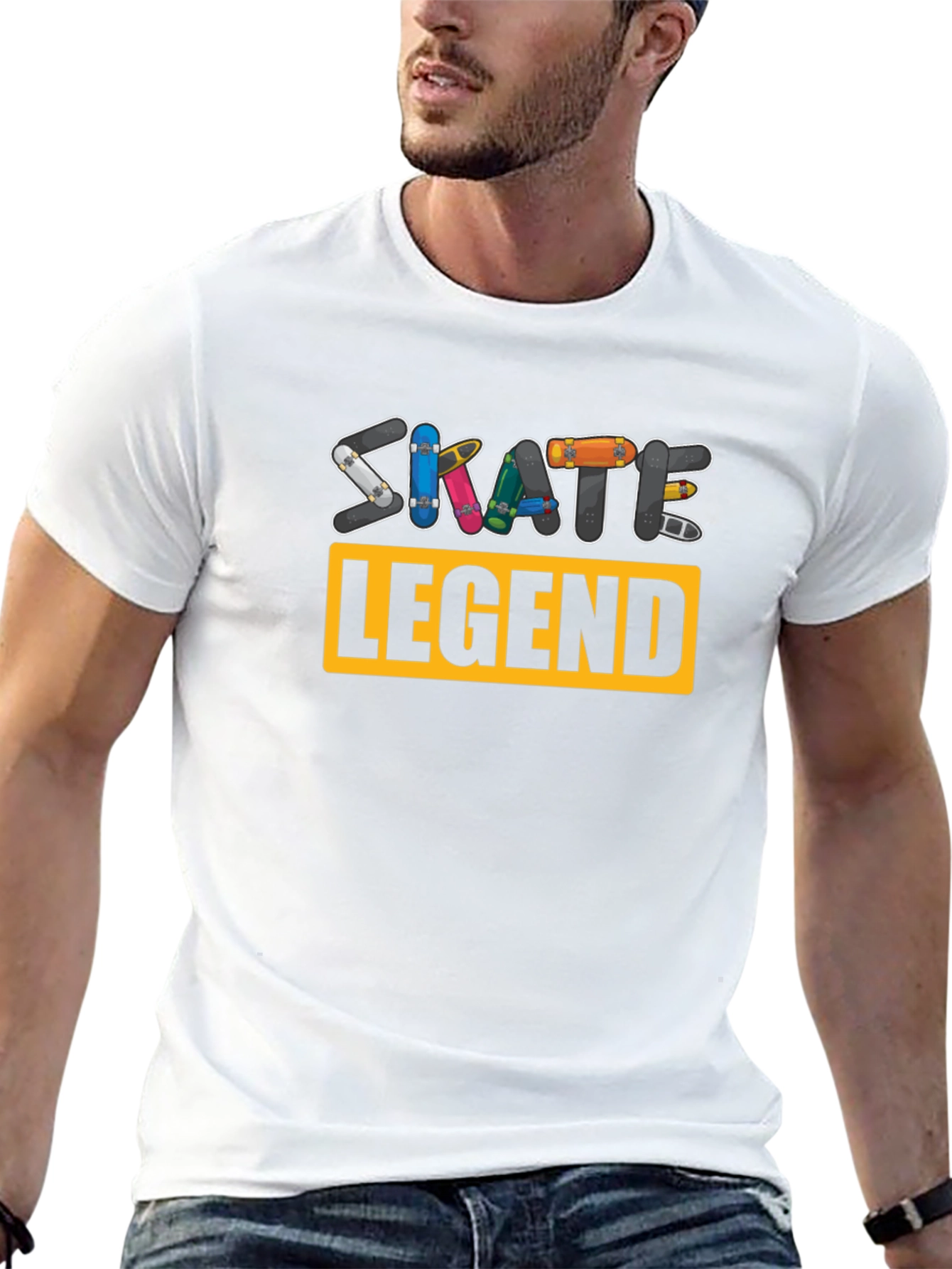 Skate Legend Graphic T-Shirt - Black Crew Neck Tee
