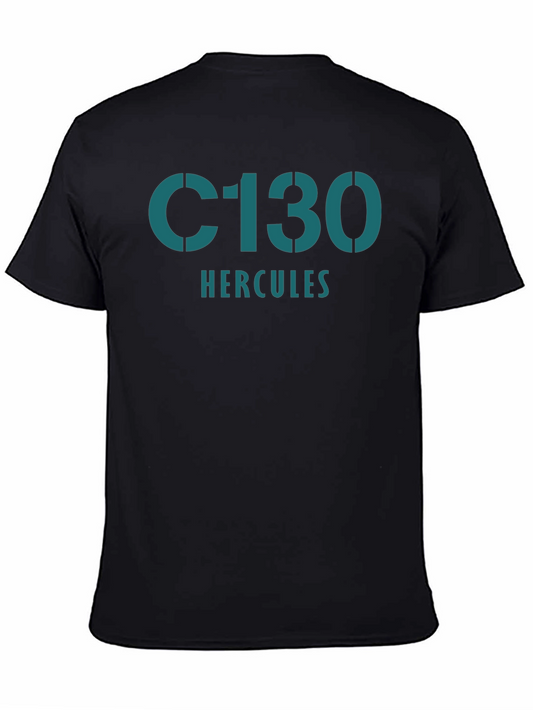 C-130 Hercules Graphic Tee - Black Cotton T-Shirt