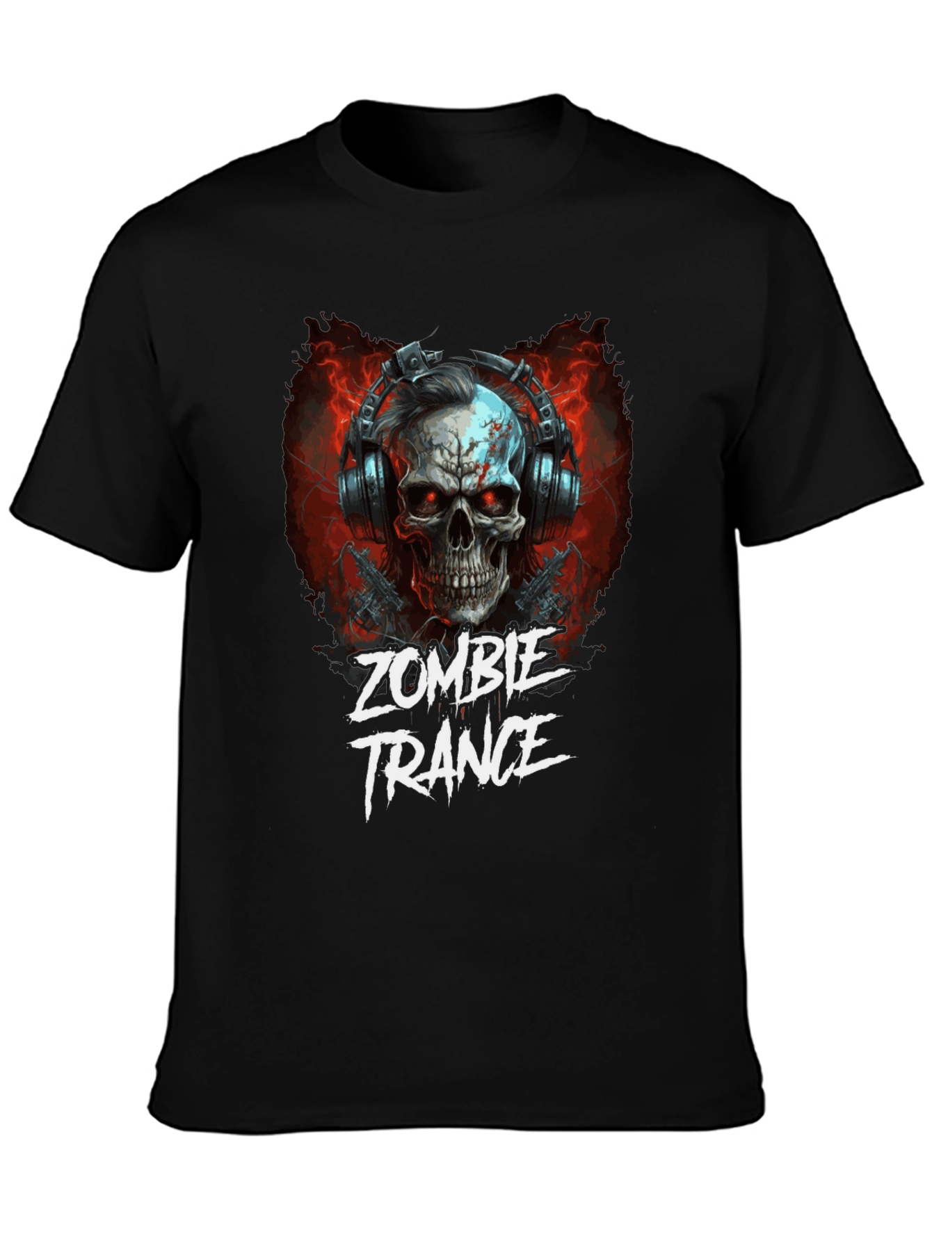 Zombie Trance Graphic Print Black T-Shirt