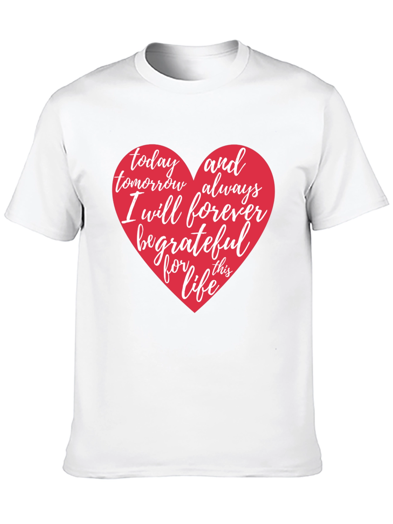 Grateful Life Heart Graphic Tee - Black Cotton Shirt