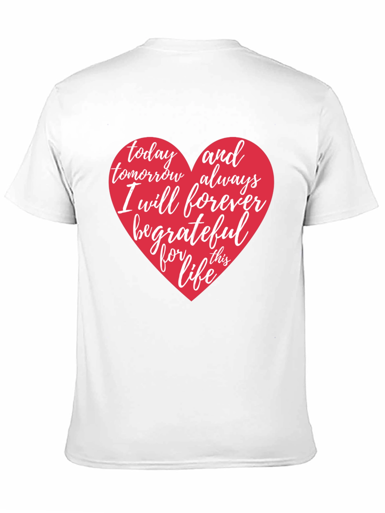 Grateful Life Heart Graphic Tee - Black Cotton Shirt