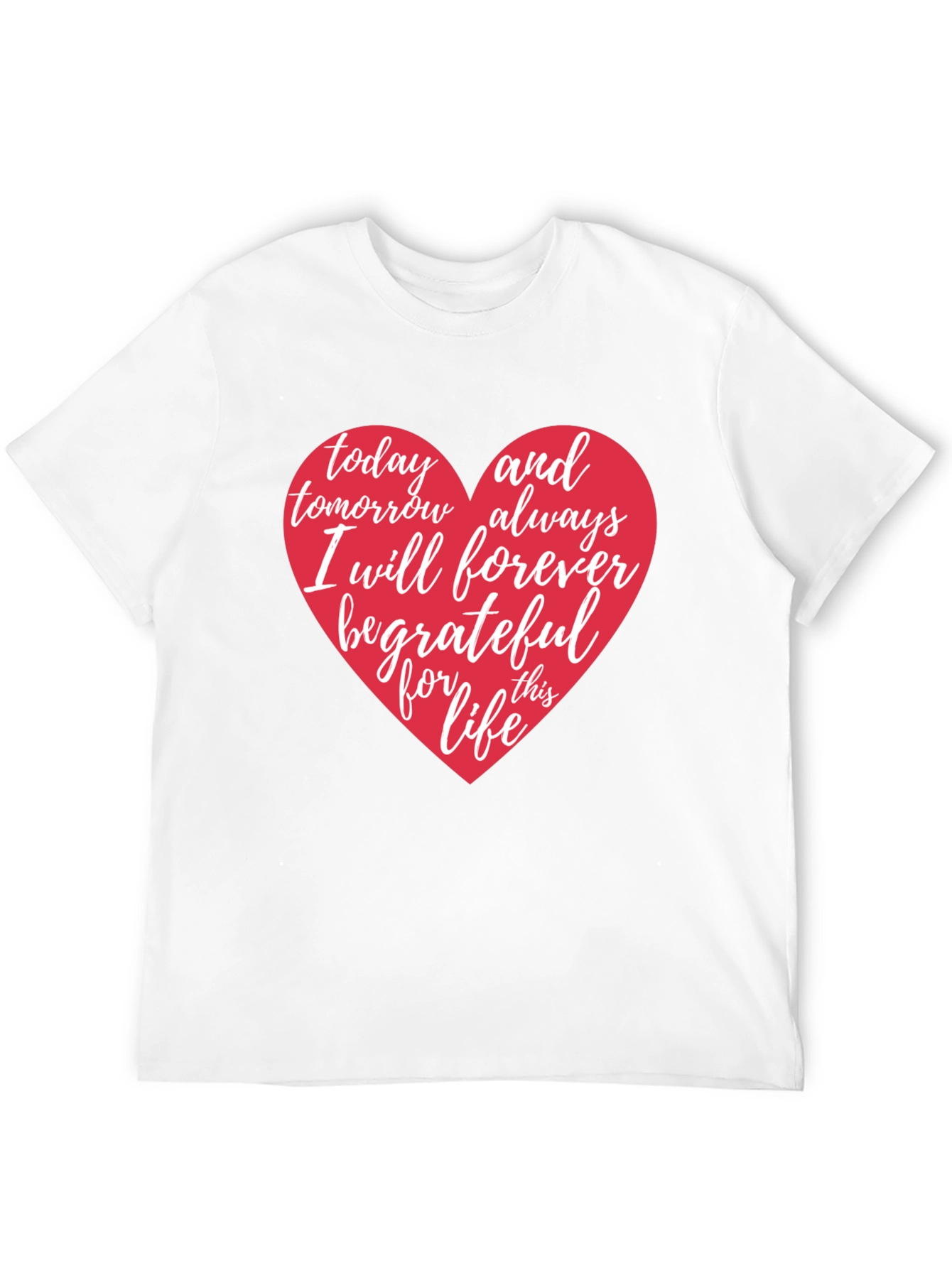 Grateful Life Heart Graphic Tee - Black Cotton Shirt