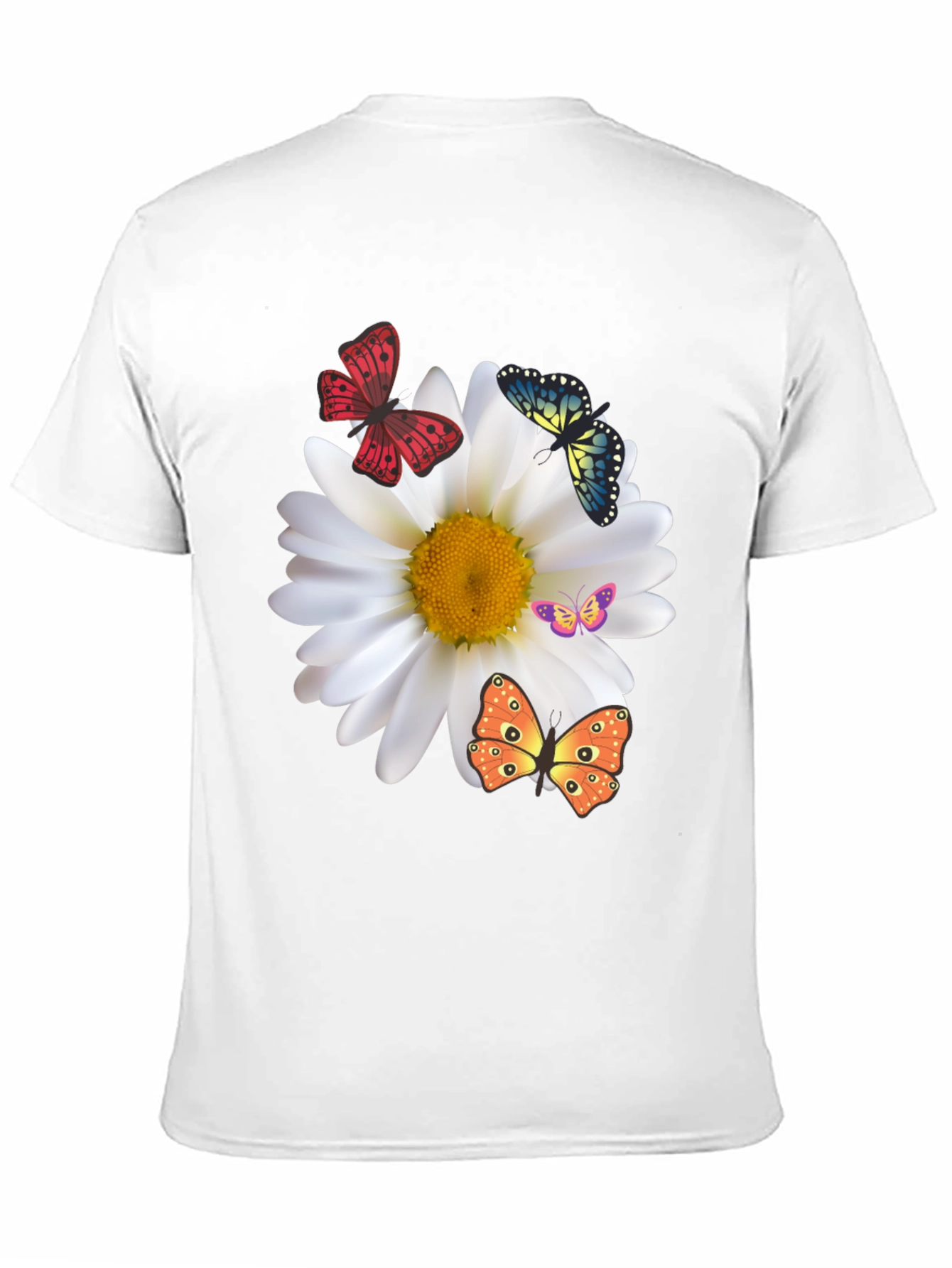 Butterfly Daisy Graphic Tee - Stylish Black T-Shirt