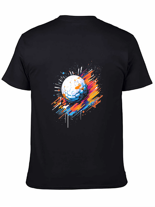 Abstract Golf Ball Graphic Tee - Black