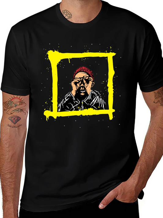 Edgy Graphic Tee: Man in Frame Design