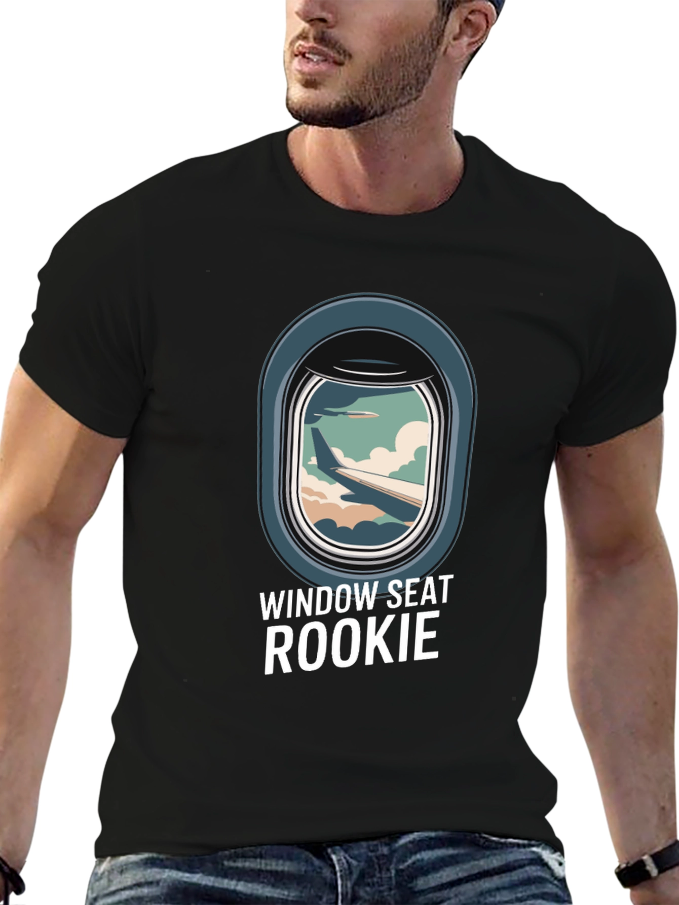 Window Seat Rookie Black T-Shirt