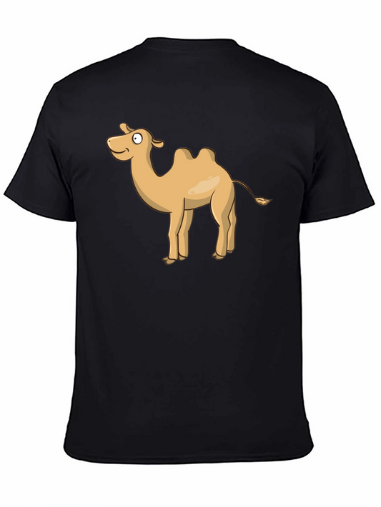 Funny Camel Cartoon Black T-Shirt
