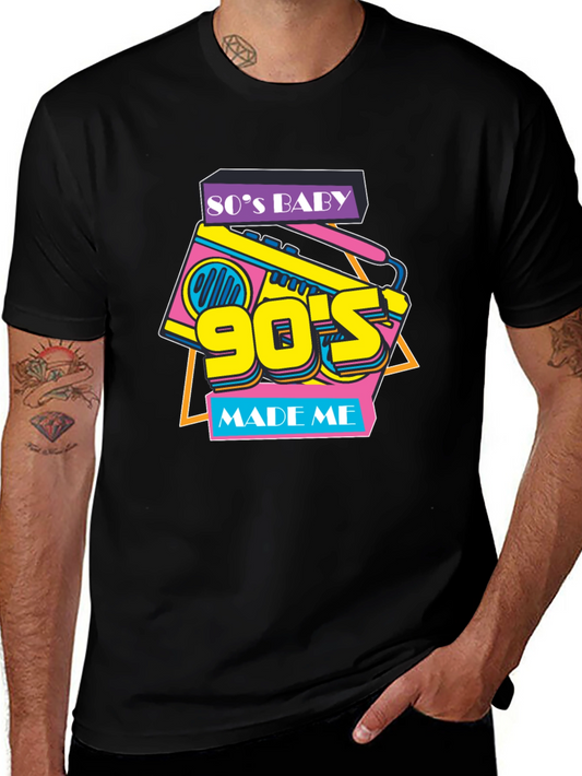 80s Baby 90s Made Me Black Graphic Tee