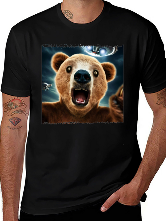 Bear UFO T-Shirt - Mens Black Graphic Tee