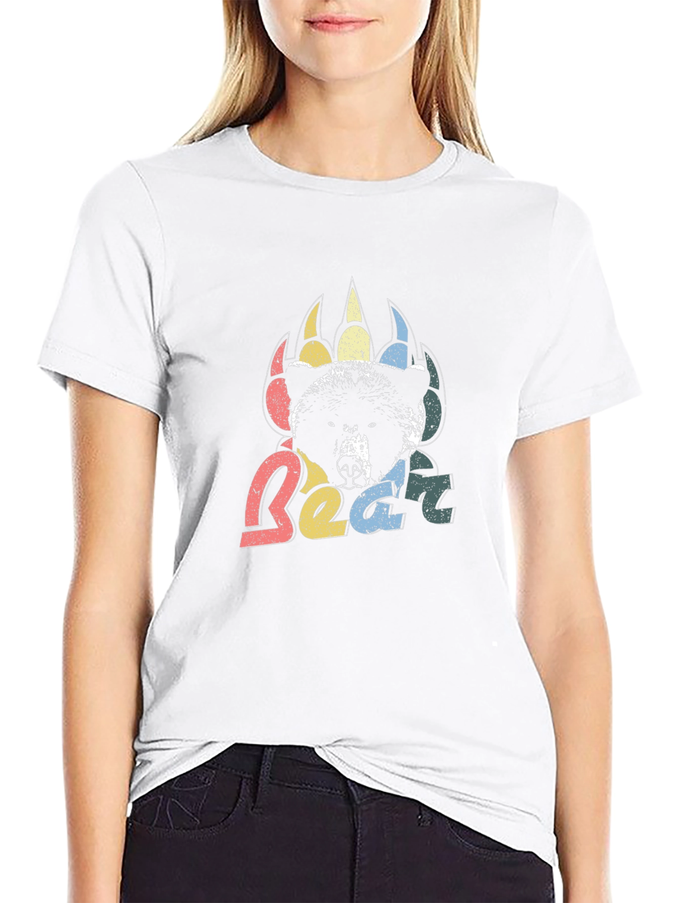 Retro Bear Graphic Tee - Mens Black T-Shirt