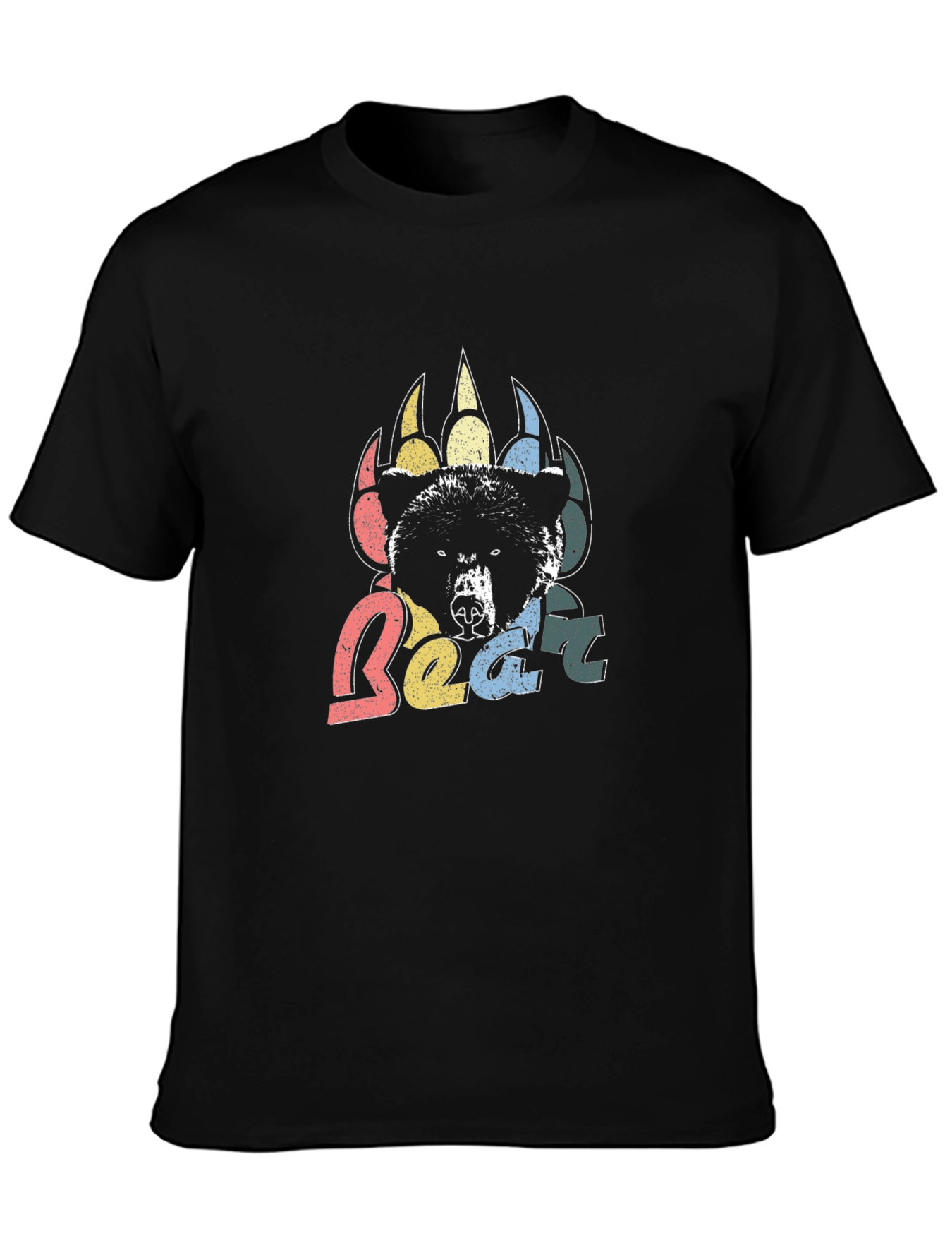 Retro Bear Graphic Tee - Mens Black T-Shirt