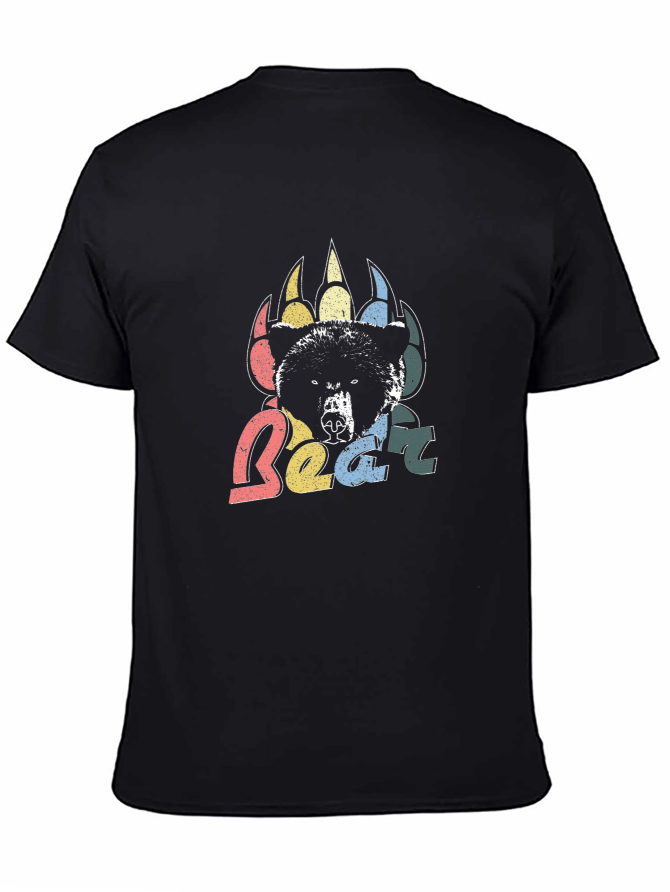 Retro Bear Graphic Tee - Mens Black T-Shirt