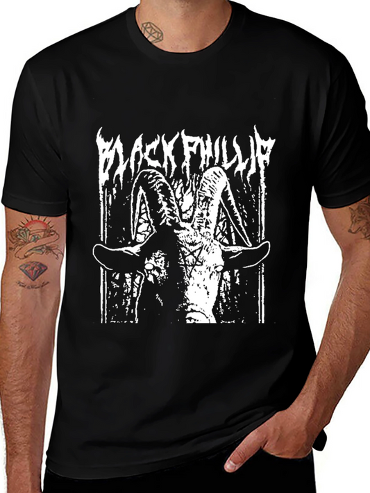 Black Phillip Goat Graphic Tee - Dark Humor Shirt