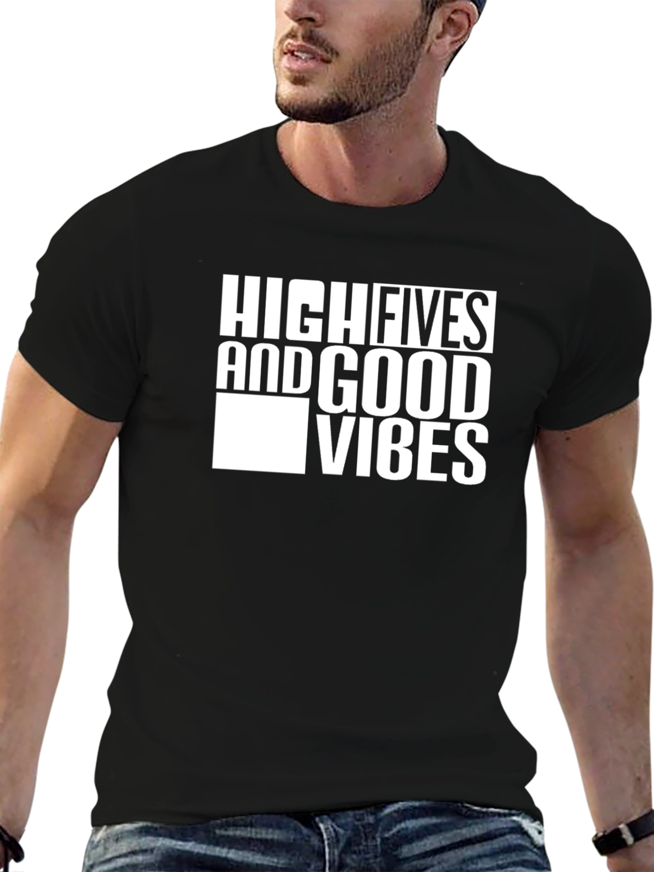 High Fives & Good Vibes Black T-Shirt