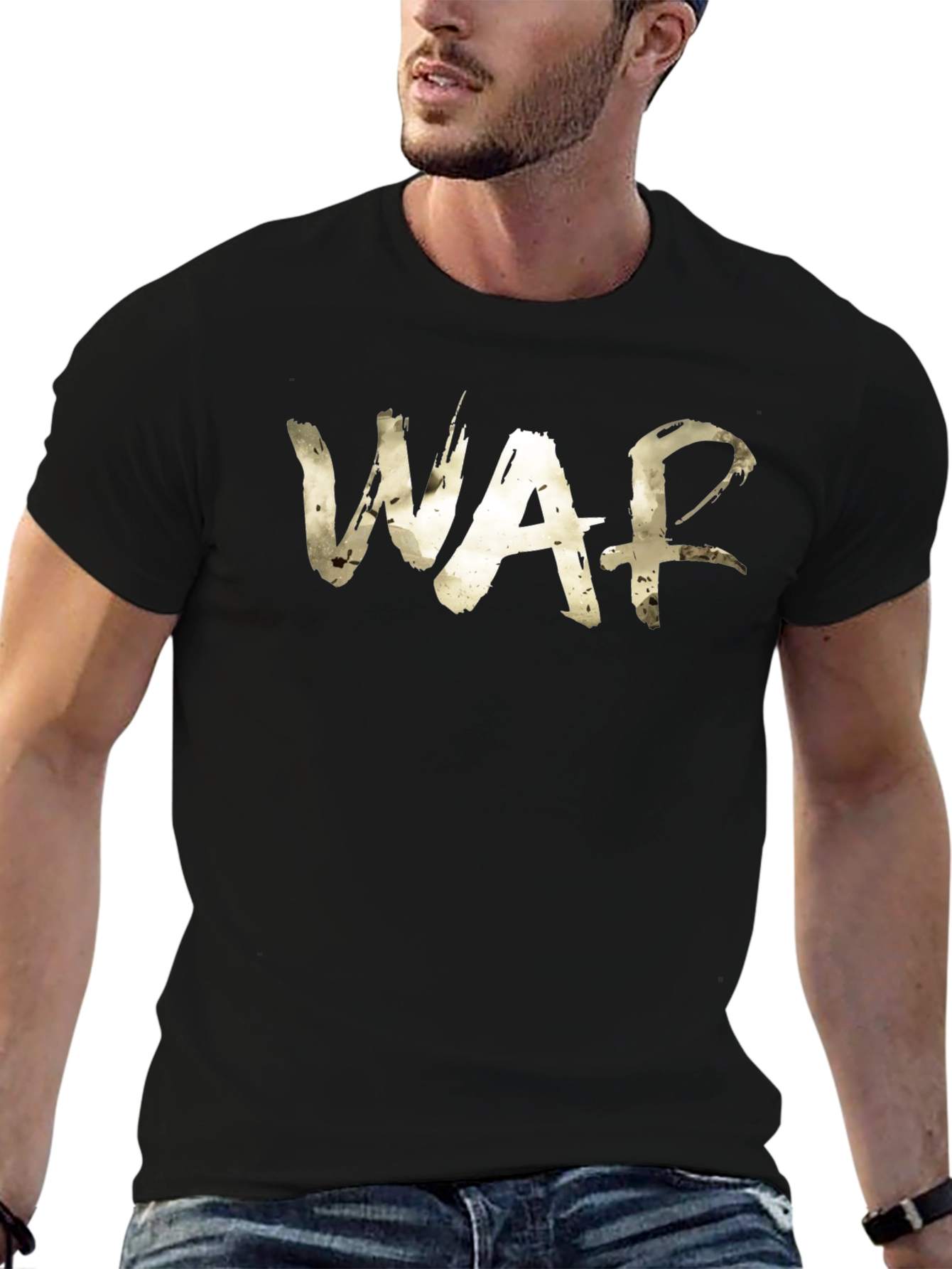 WAF Graphic Tee - Stylish Black Cotton T-Shirt