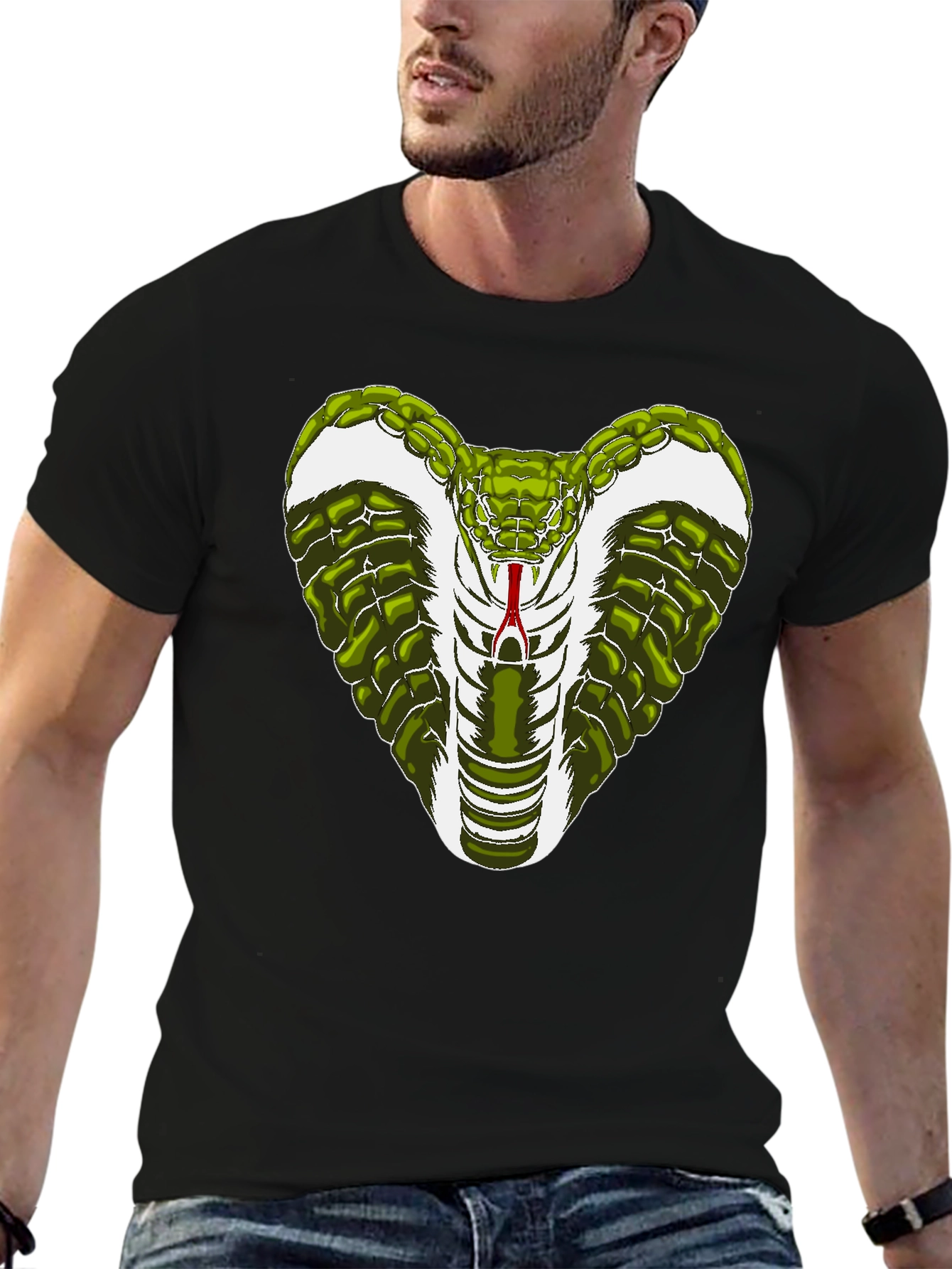 Cobra Snake Graphic T-Shirt - Mens Black Tee