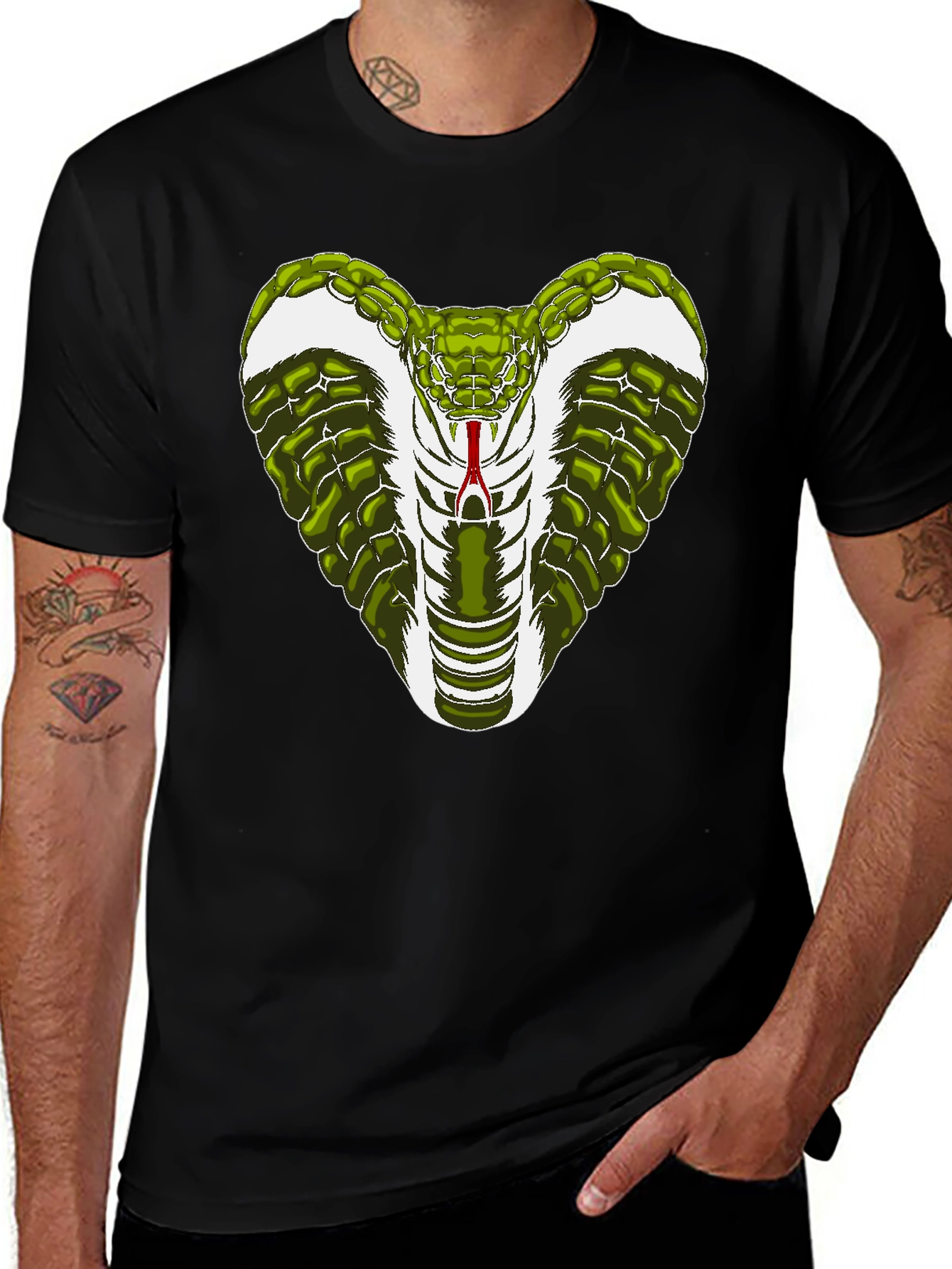 Cobra Snake Graphic T-Shirt - Mens Black Tee