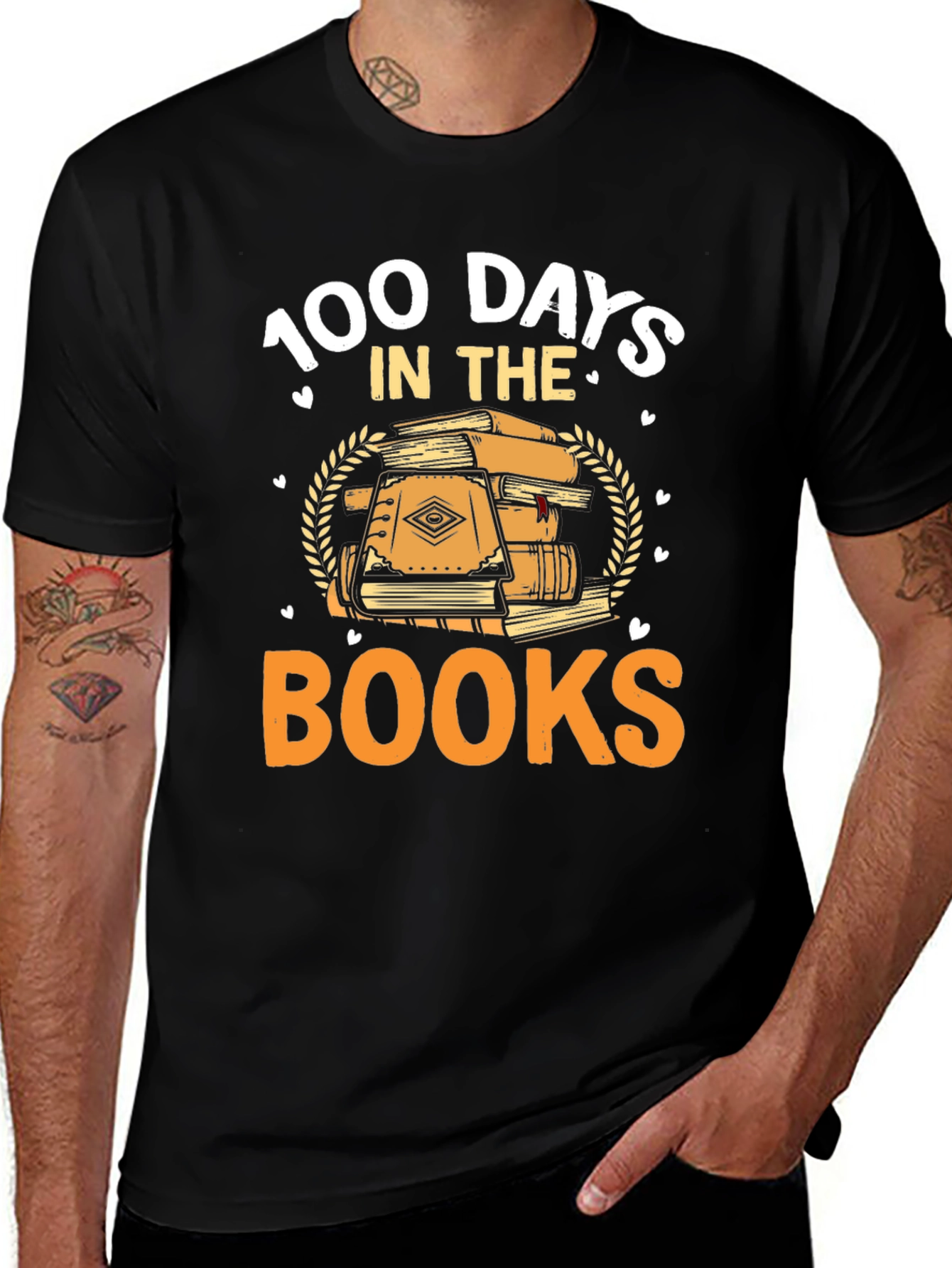 100 Days in the Books Black Graphic Tee
