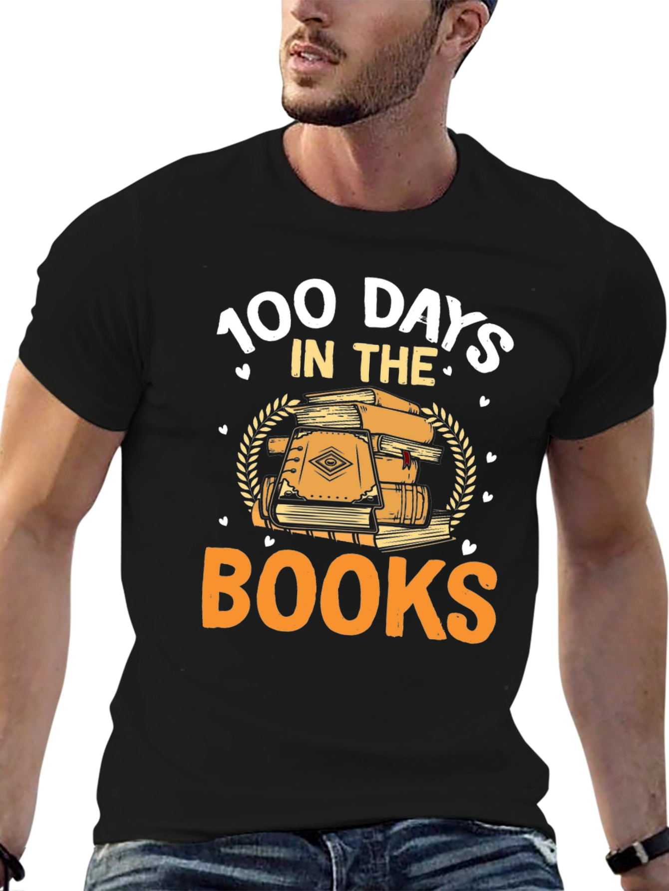 100 Days in the Books Black Graphic Tee