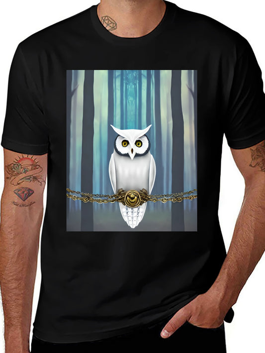 Owl Forest Graphic Tee - Unisex Black T-Shirt