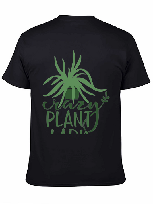 Crazy Plant Lady Graphic Tee - Black Cotton T-Shirt