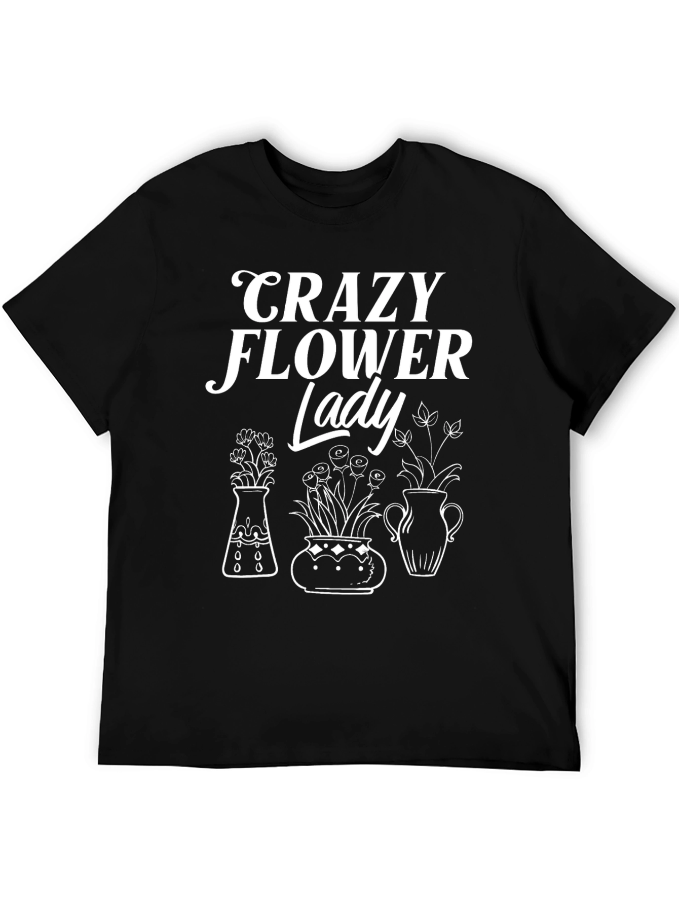 Crazy Flower Lady Graphic T-Shirt