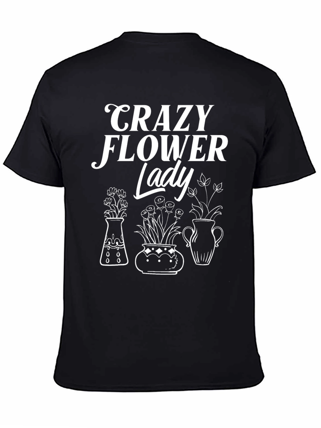 Crazy Flower Lady Graphic T-Shirt