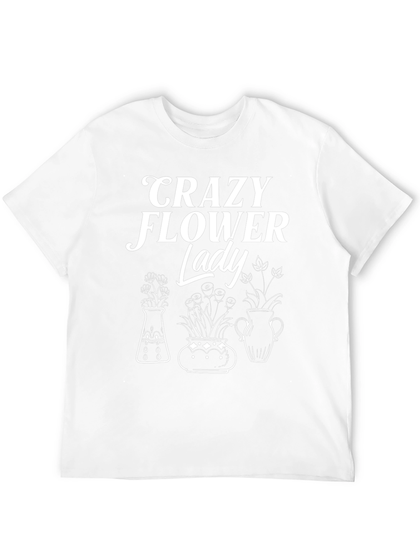 Crazy Flower Lady Graphic T-Shirt