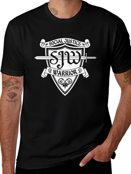 Social Justice Warrior Graphic Tee - Shield & Sword Design
