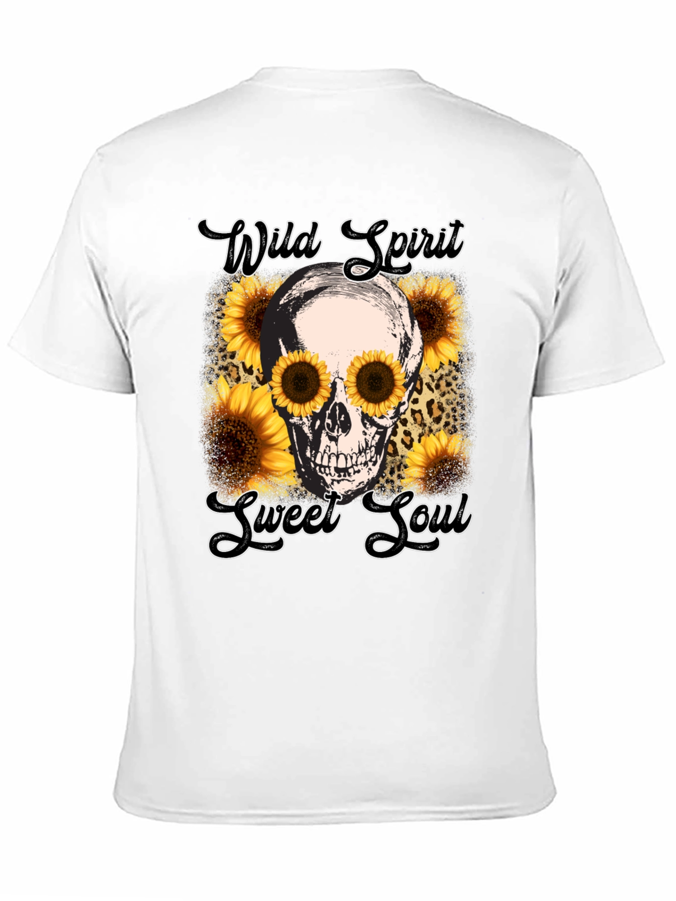 Wild Spirit Skull Sunflower Graphic Tee