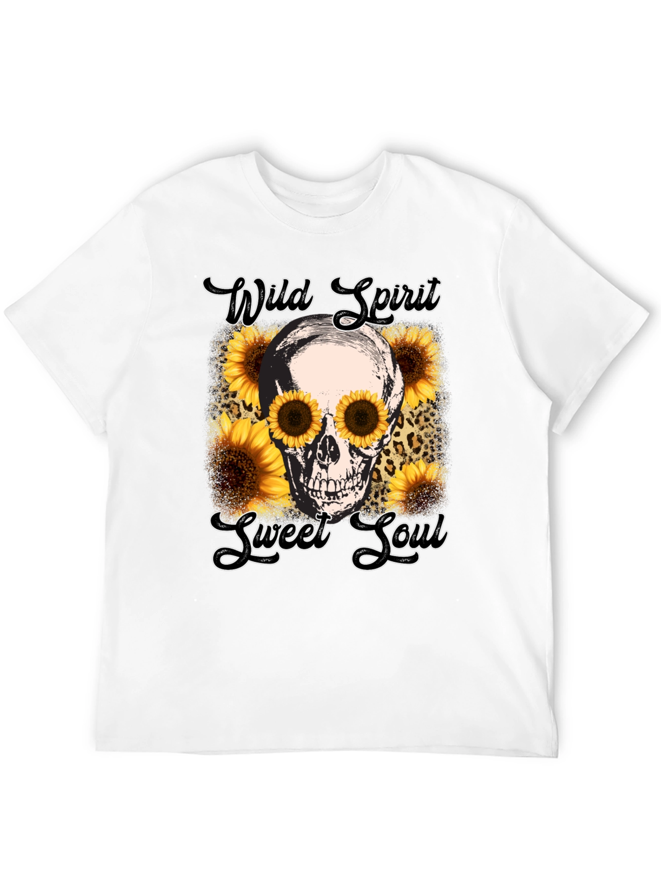 Wild Spirit Skull Sunflower Graphic Tee