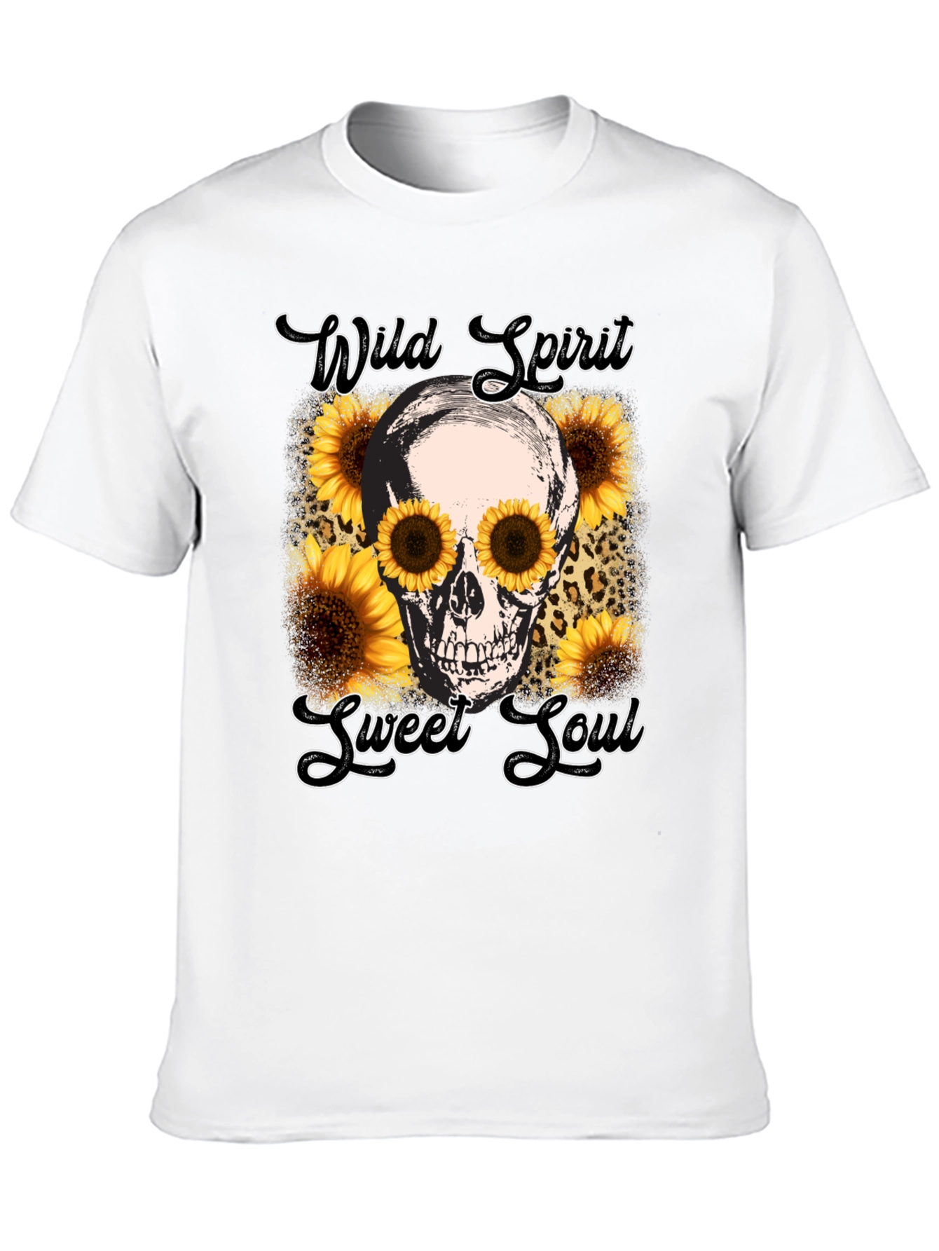 Wild Spirit Skull Sunflower Graphic Tee