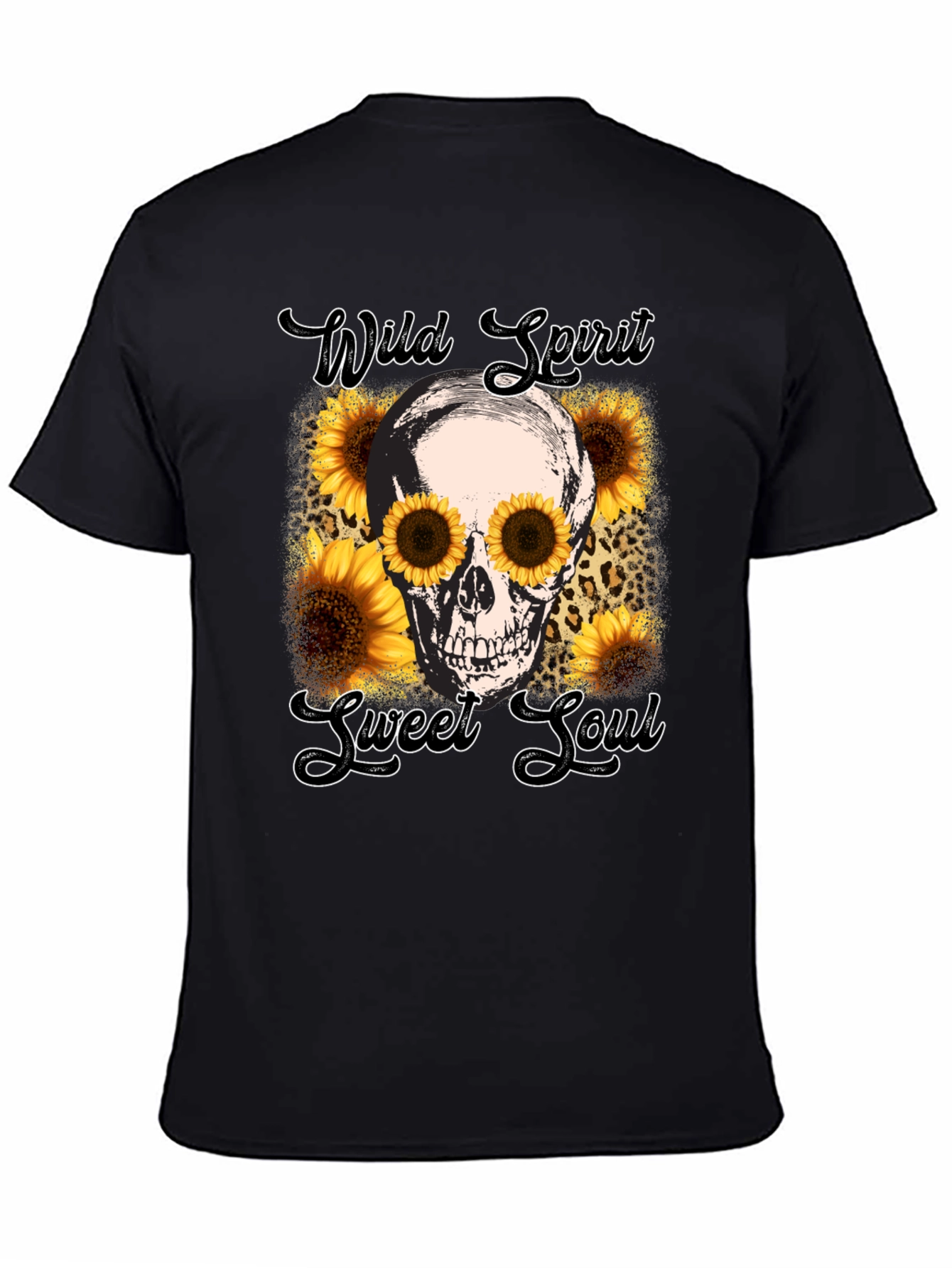 Wild Spirit Skull Sunflower Graphic Tee