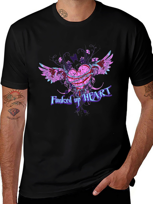 Funcked Up Heart Graphic Tee - Edgy Design