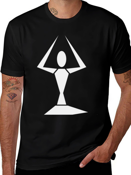 Abstract Figure Graphic Tee - Black