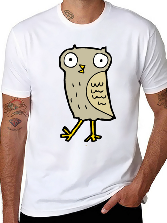 Funny Owl Graphic Black T-Shirt