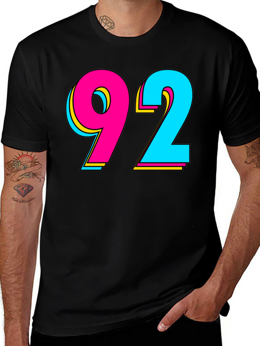 Retro 92 Graphic T-Shirt - Black Cotton Blend