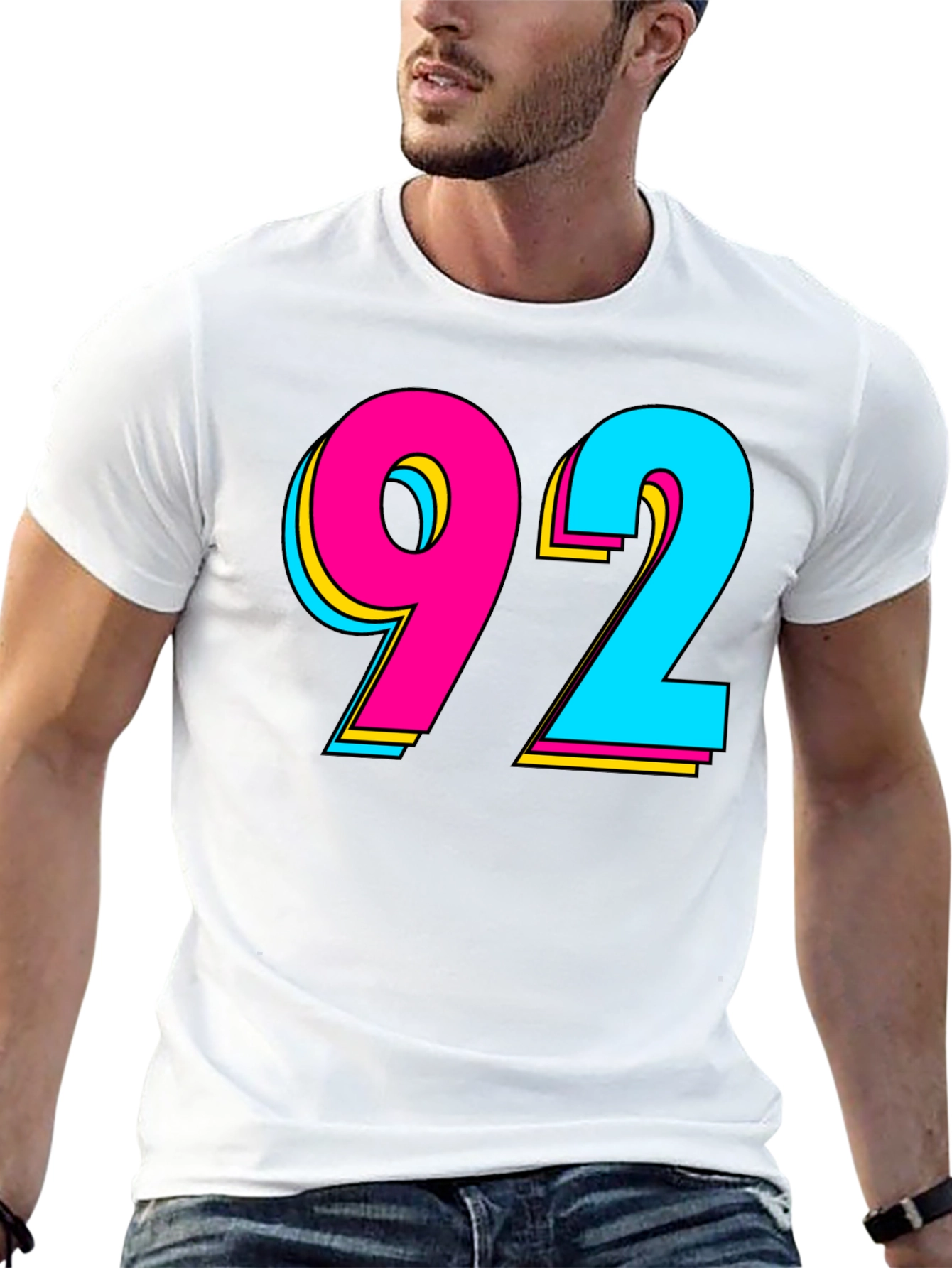 Retro 92 Graphic T-Shirt - Black Cotton Blend