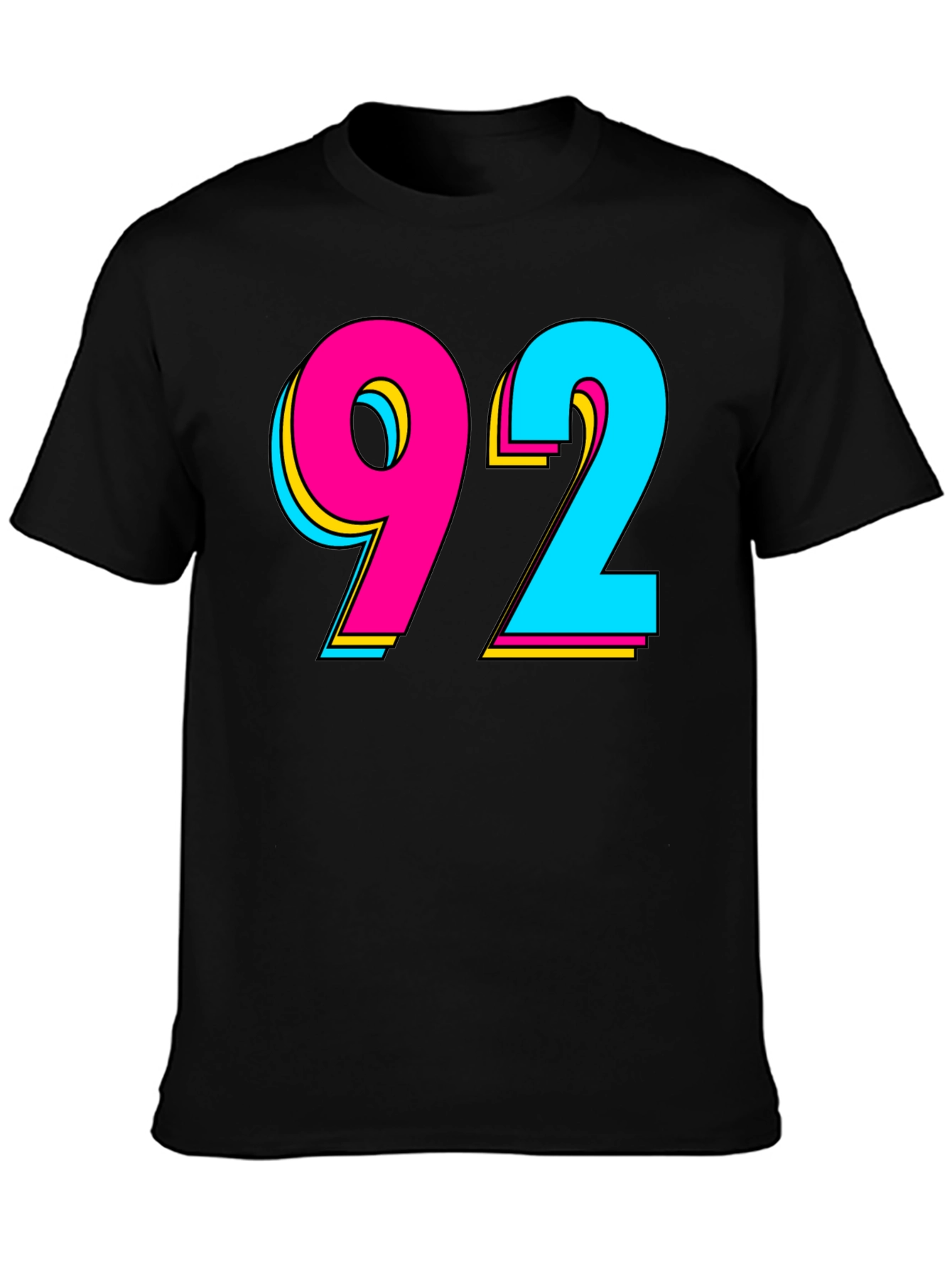 Retro 92 Graphic T-Shirt - Black Cotton Blend