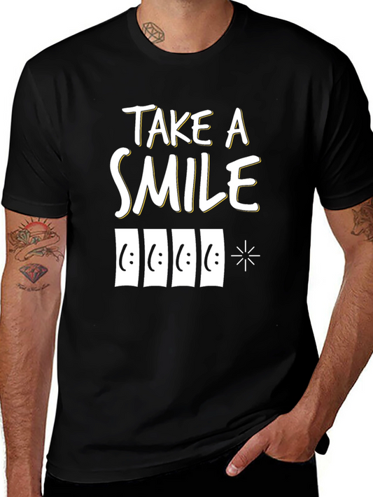 Take a Smile Graphic Tee - Unisex Black T-Shirt