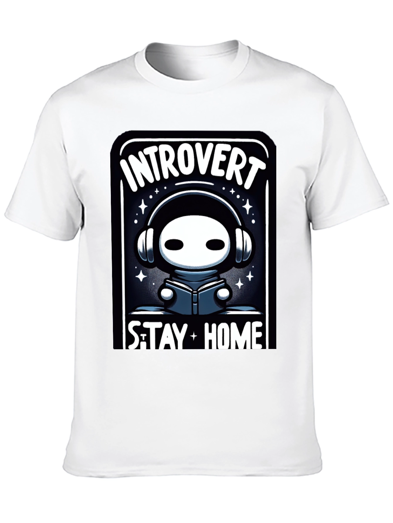 Introvert Stay Home T-Shirt - Black Graphic Tee