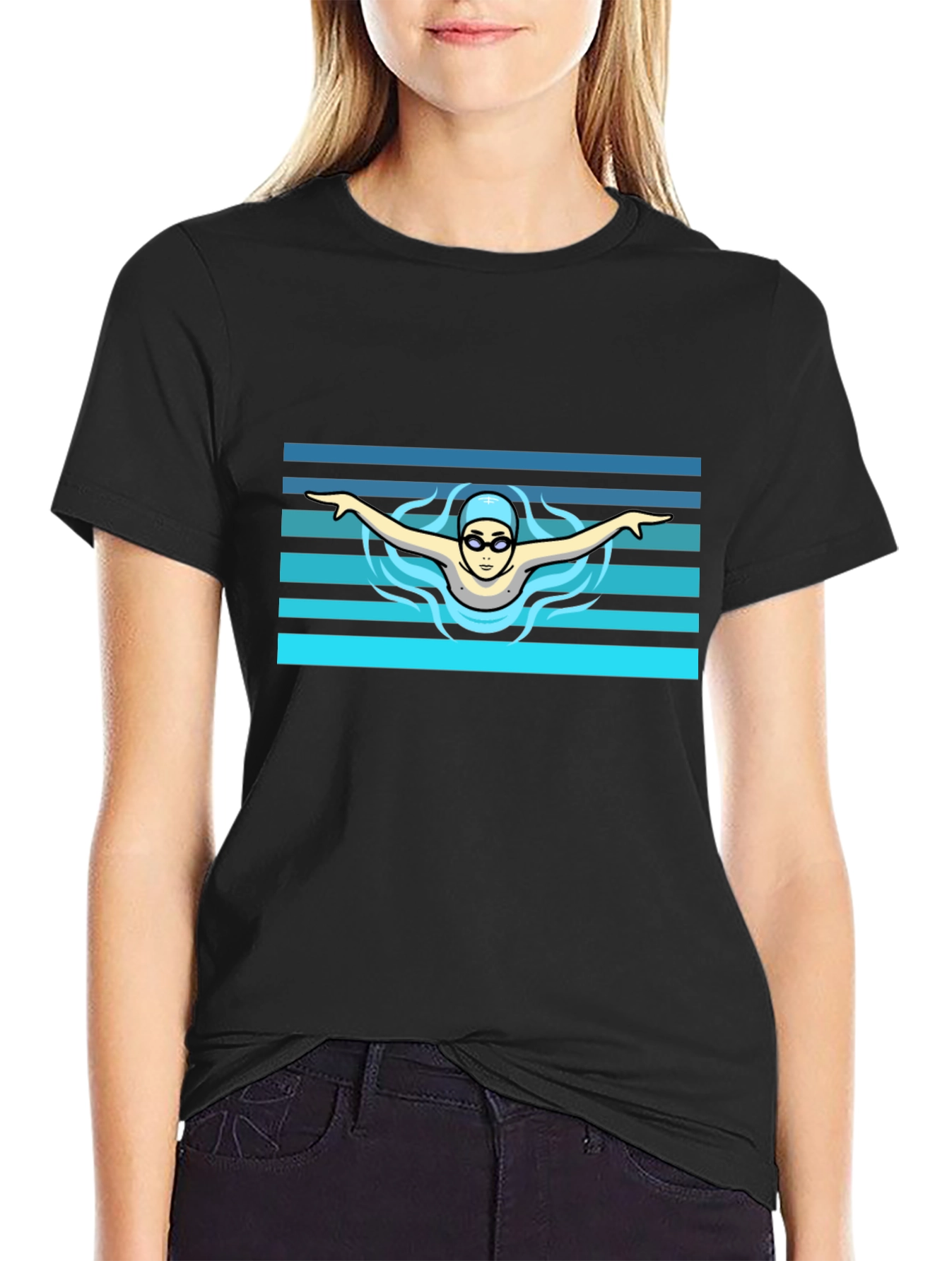 Swimmer Graphic Tee - Cool Sports Design