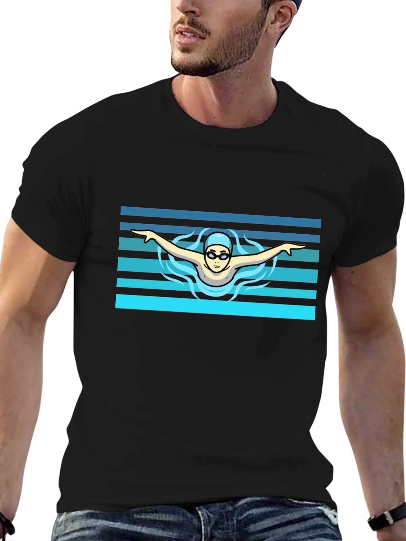 Swimmer Graphic Tee - Cool Sports Design
